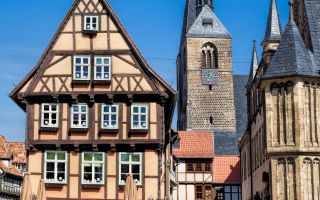 Die historische Altstadt von Quedlinburg in Sachsen-Anhalt
