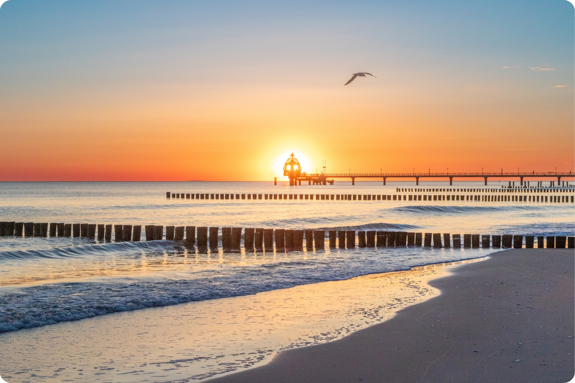 Seebrücke Zingst Sonnenaufgang