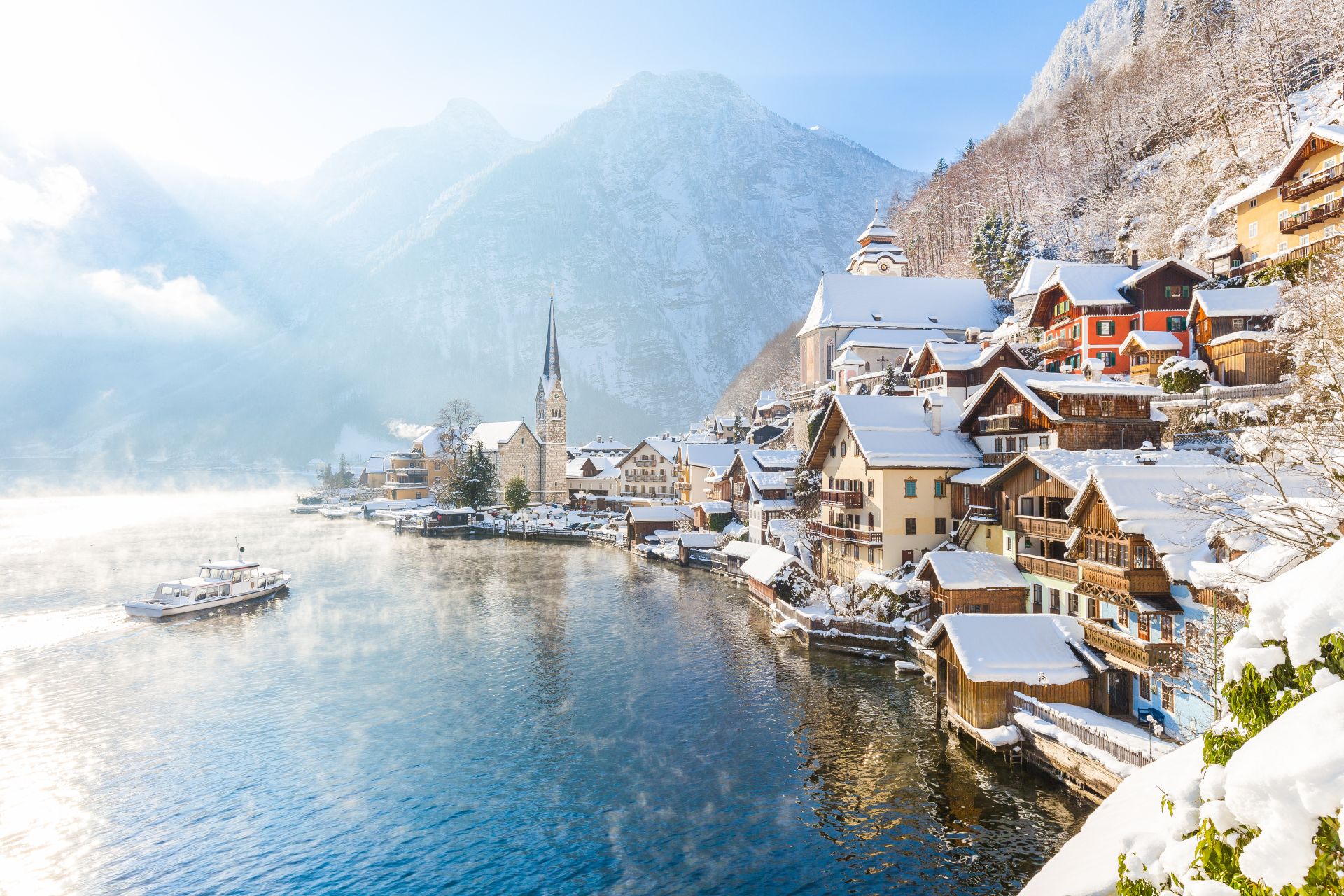 Winterlandschaft bei Hallstatt im Salzkammergut