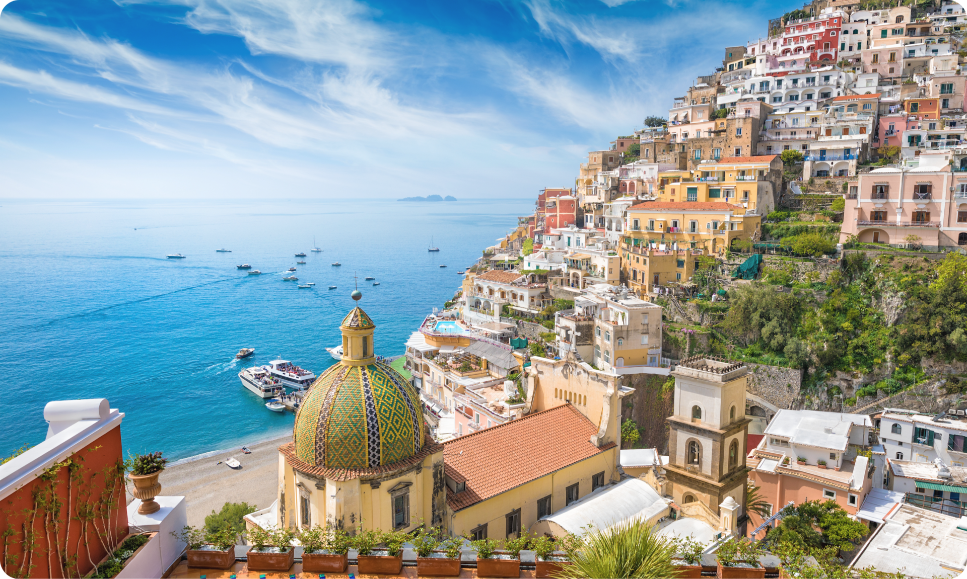 Positano an der Amalfi-Küste in Kampanien