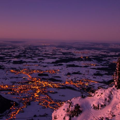 Pfronten bei Nacht von der Ostlerhütte Pfronten bei Nacht von der Ostlerhütte