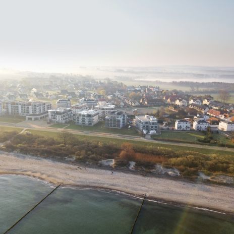 Blick über Börgerende am Morgen