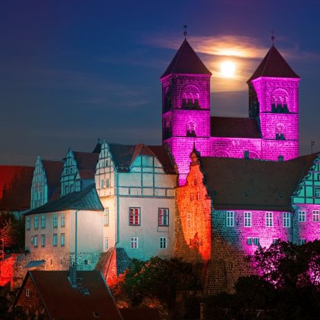 Schloss Quedlinburg bei Nacht