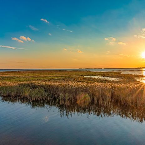 Bodstedter Bodden bei Sonnenuntergang