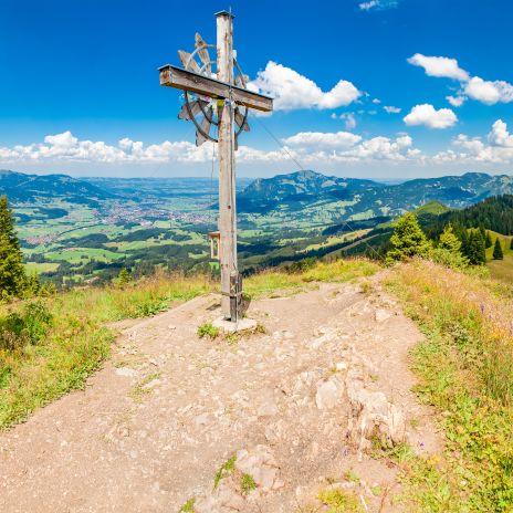 Panorama auf dem Sonnenkopf bei Fischen im Allgäu