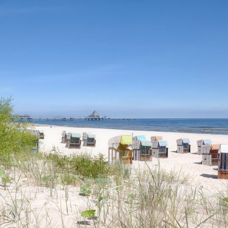 Strandkörbe am Strand von Heringsdorf Strandkörbe am Strand von Heringsdorf