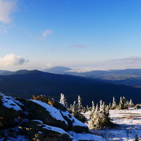 Panorama vom großen Arber im Winter