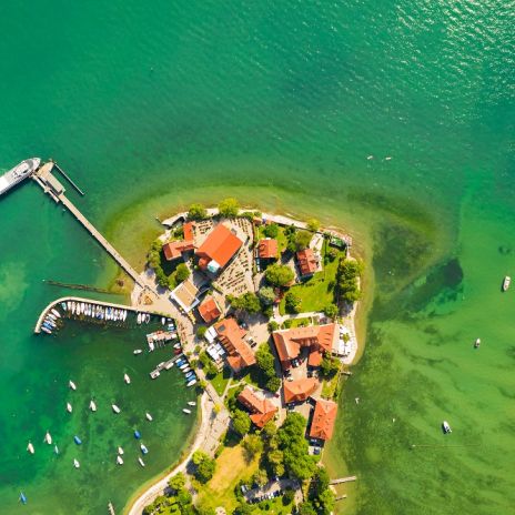 Luftaufnahme von Wasserburg am Bodensee