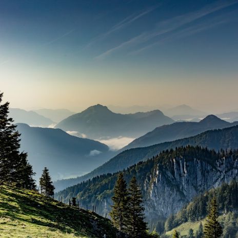 Blick über die Chiemgauer Alpen
