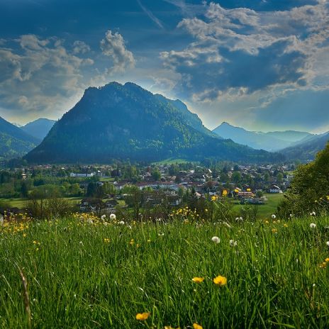 Alpenpanorama bei Pfronten im Allgäu