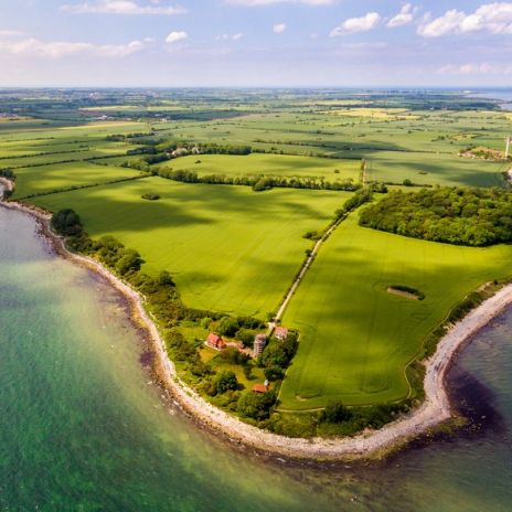 Luftaufnahme der Insel Fehmarn