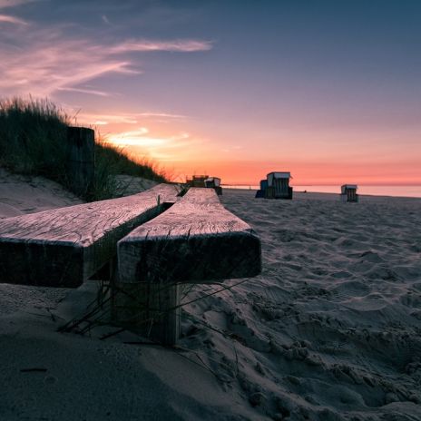 Sonnenuntergang am Strand auf Usedom