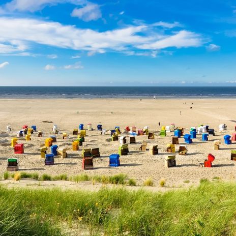 Strandkörbe am Strand von Juist