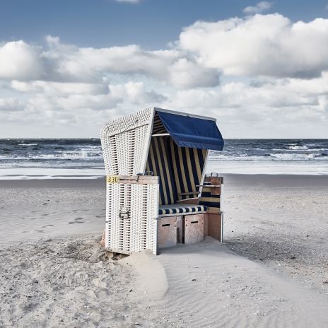 Strandkorb am Strand von Wangerooge