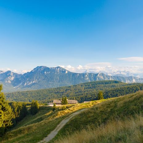 Sonnenuntergang auf der Stoisser Alm bei Teisendorf